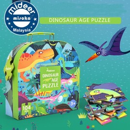 Mideer Dinosaur Age Puzzle- 104 Parça Dinozor Yaş Bulmacası - Thumbnail